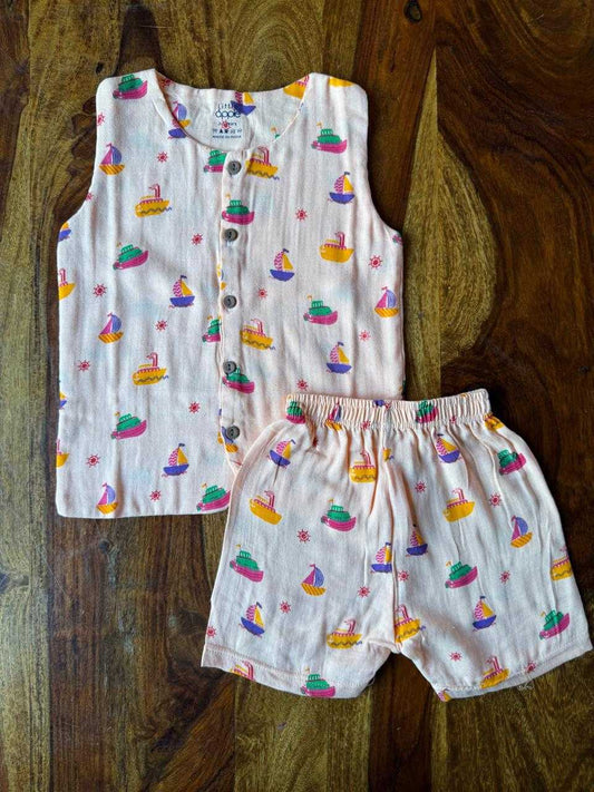 Organic Kids Muslin Jabla with Shorts