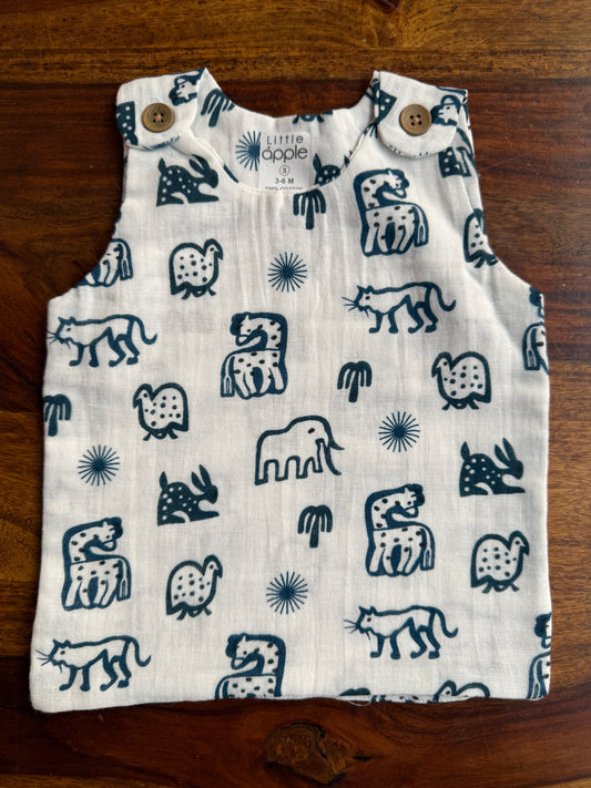 Organic Muslin Cotton Shoulder Button Jabla