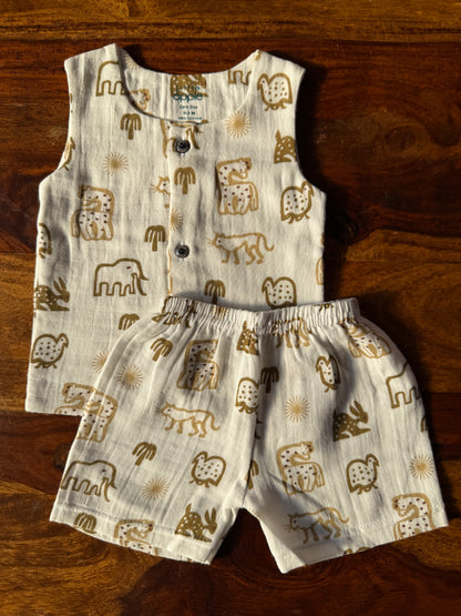 Organic Muslin Jabla with Shorts