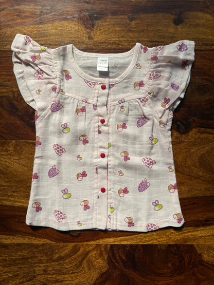 Organic Muslin Frill Top & Shorts Set