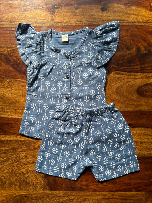 Organic Muslin Frill Top & Shorts Set