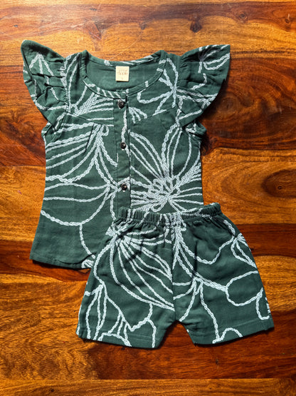 Organic Muslin Frill Top & Shorts Set