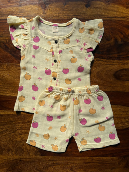 Organic Muslin Frill Top & Shorts Set