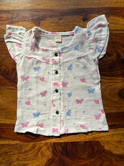 Organic Muslin Frill Top & Shorts Set