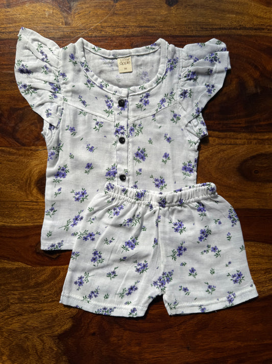 Organic Muslin Frill Top & Shorts Set