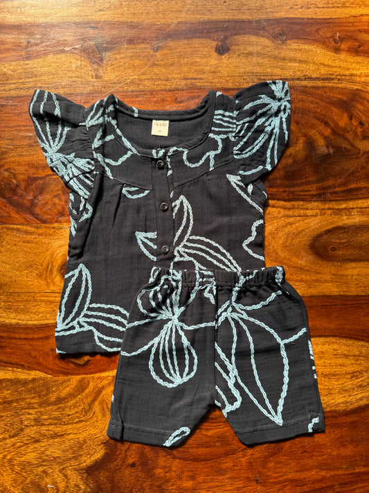 Organic Muslin Frill Top & Shorts Set