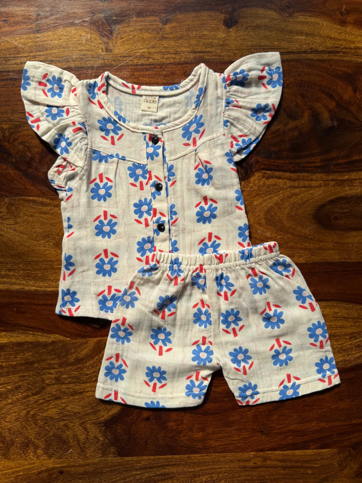 Organic Muslin Frill Top & Shorts Set