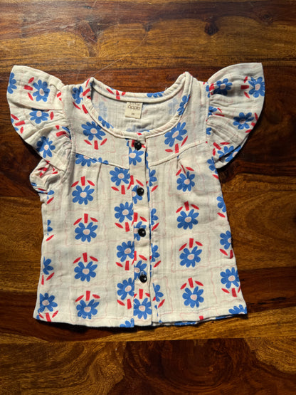 Organic Muslin Frill Top & Shorts Set