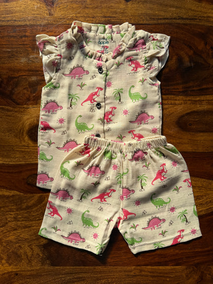 Organic Muslin Frill Neck Top set