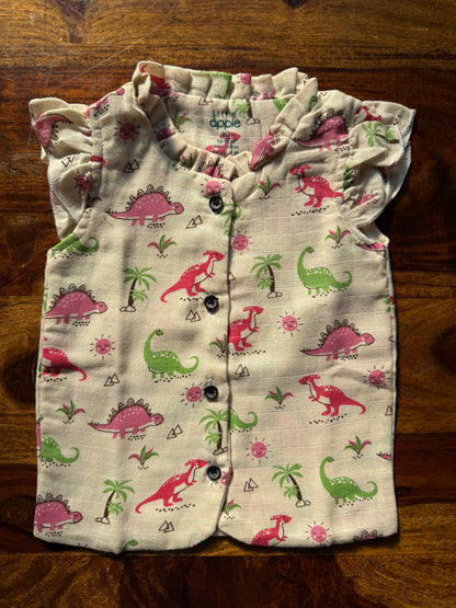 Organic Muslin Frill Neck Top set