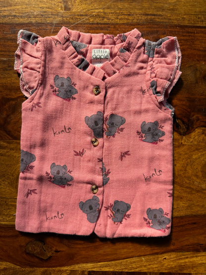 Organic Muslin Frill Neck Top set