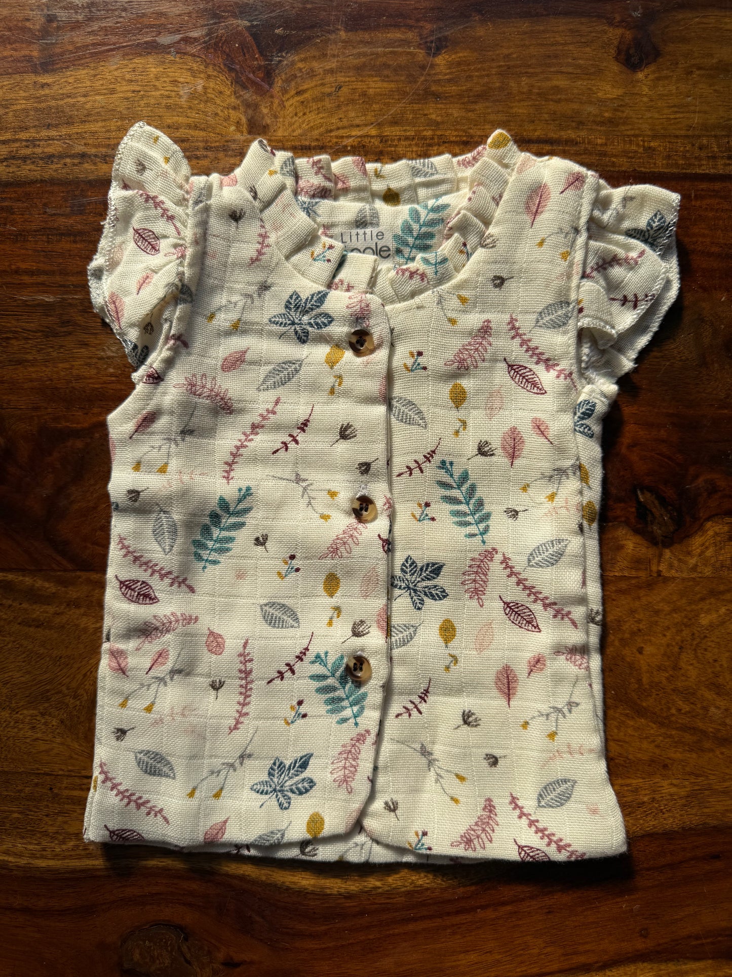 Organic Muslin Frill Neck Top set