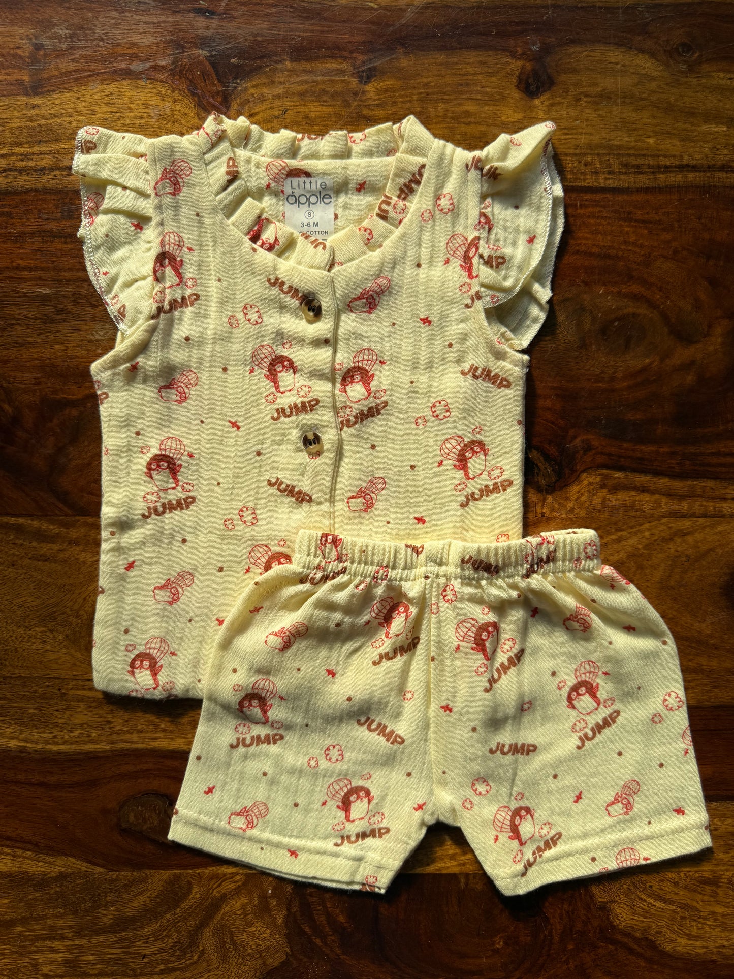 Organic Muslin Frill Neck Top set