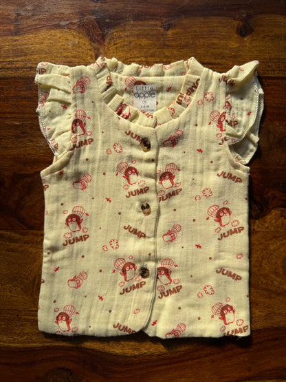 Organic Muslin Frill Neck Top set