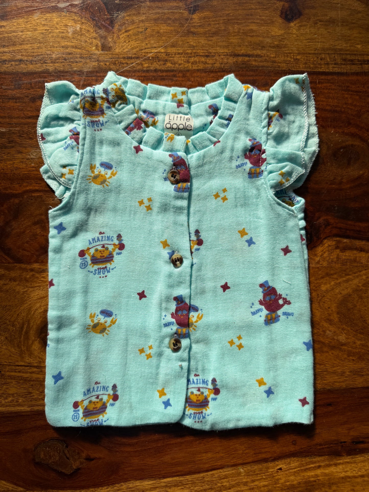 Organic Muslin Frill Neck Top set