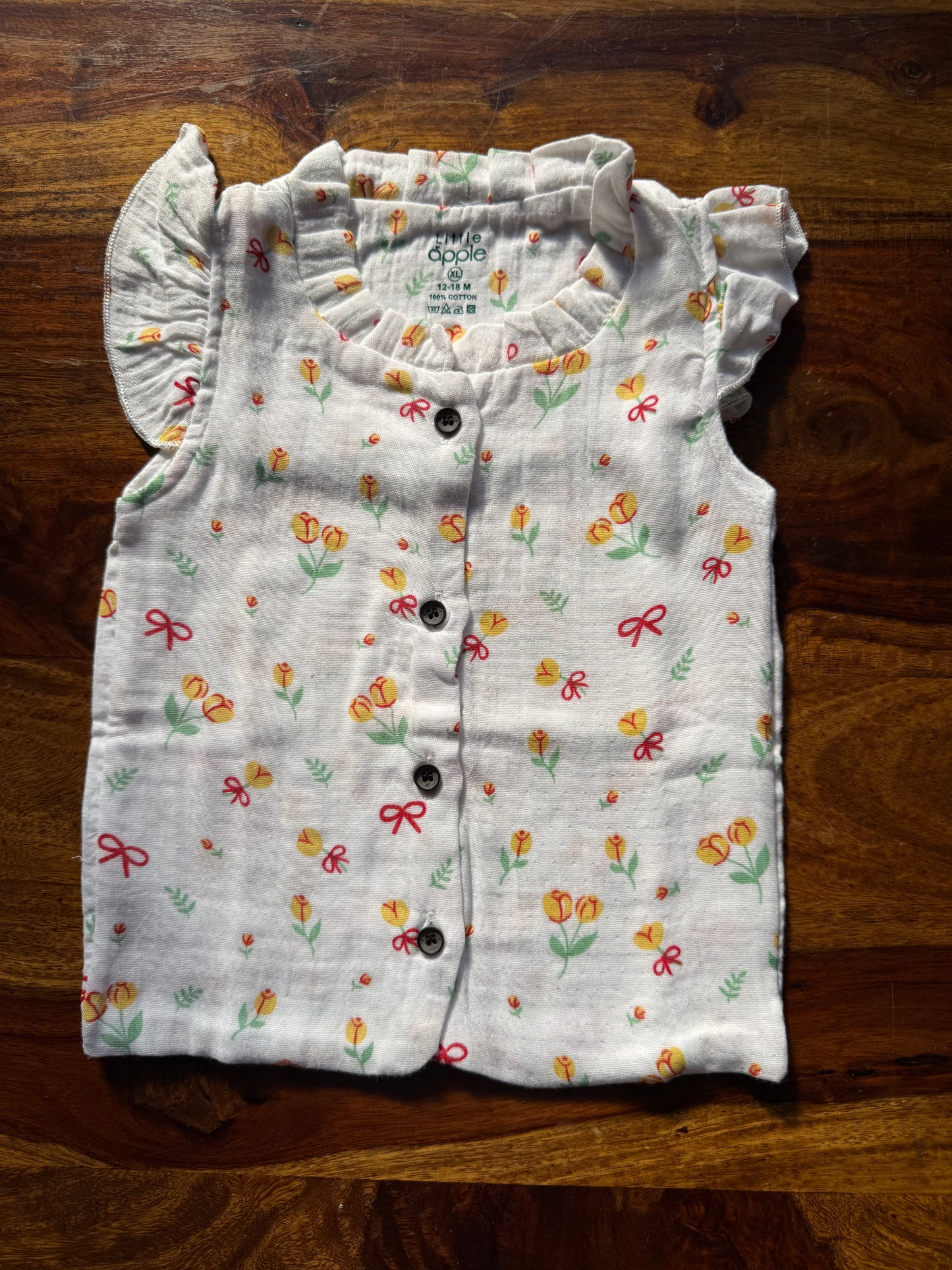 Organic Muslin Frill Neck Top set