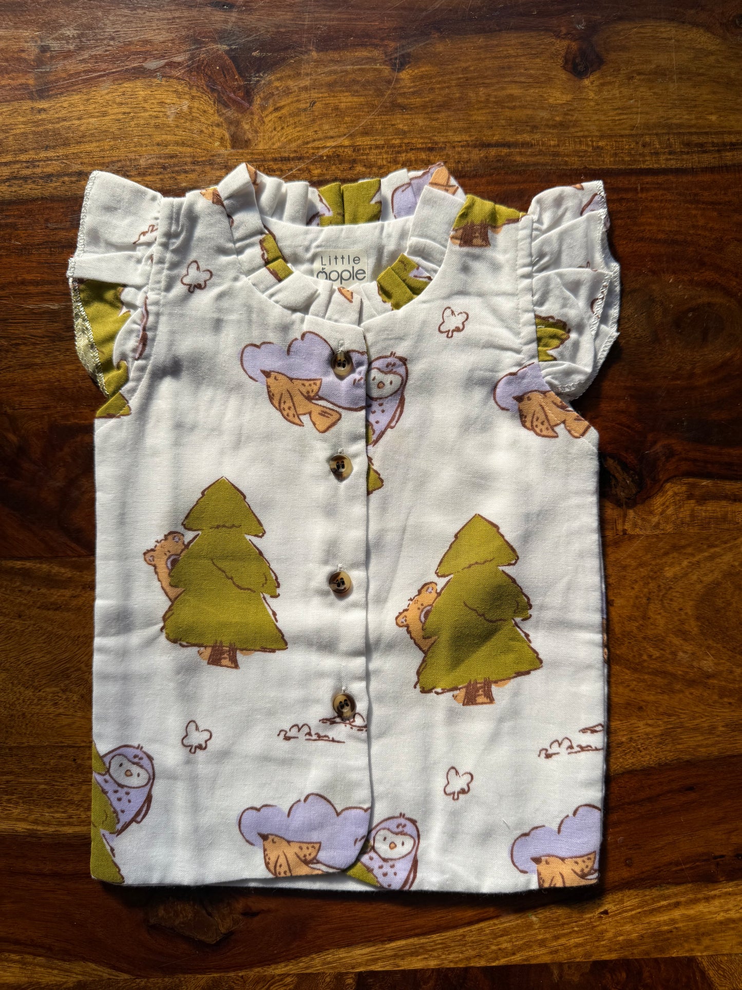 Organic Muslin Frill Neck Top set