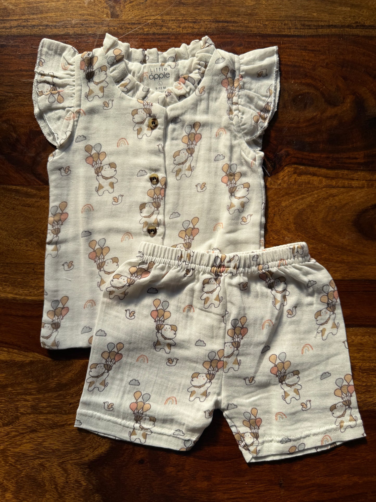 Organic Muslin Frill Neck Top set