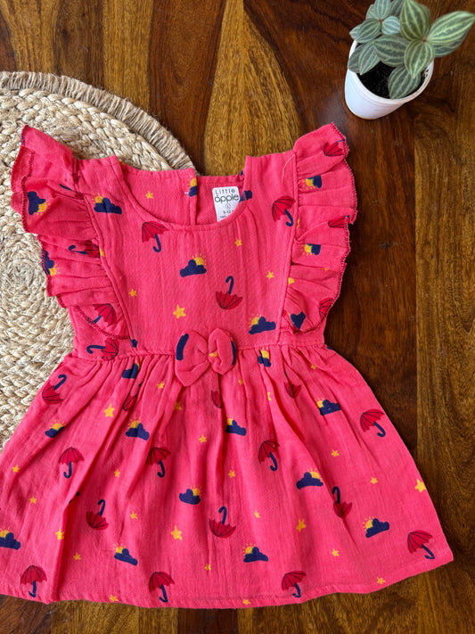 Organic Muslin Ruffle Frock