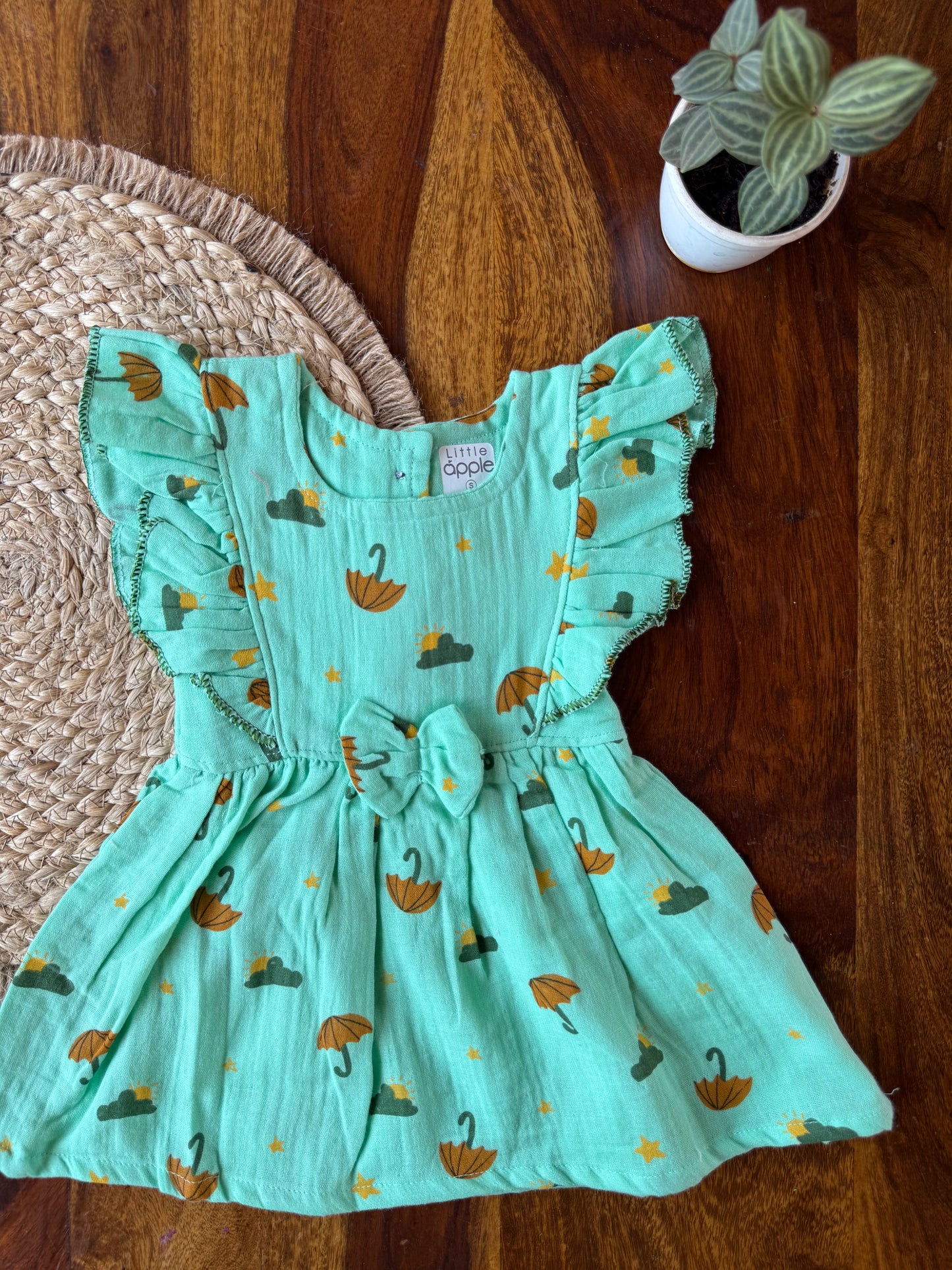 Organic Muslin Ruffle Frock