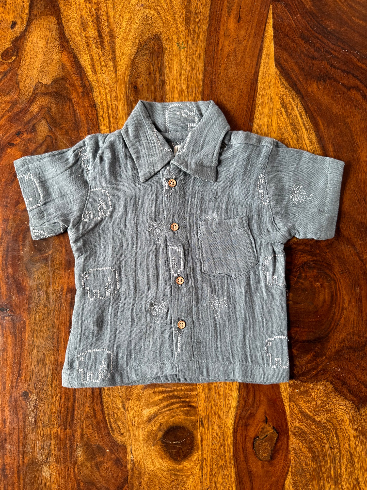 Muslin Collared Crinkled Co-Ord Set