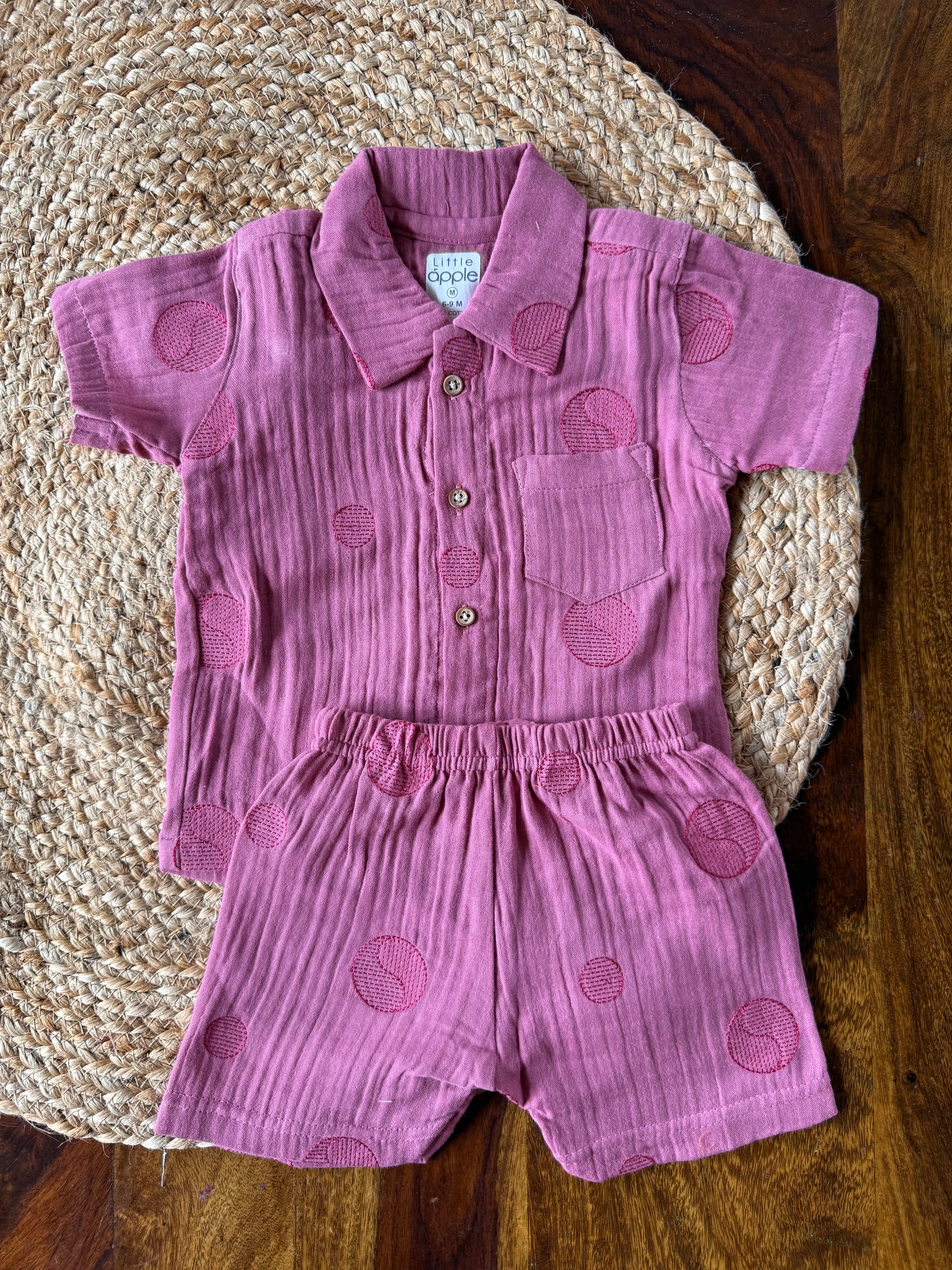 Muslin Collared Crinkled Co-Ord Set
