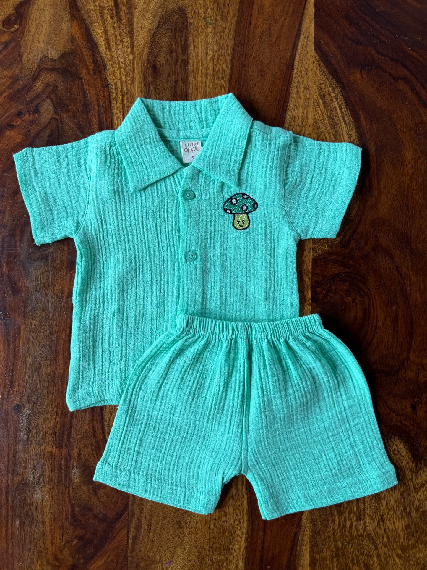 Muslin Collared Crinkled Co-Ord Set