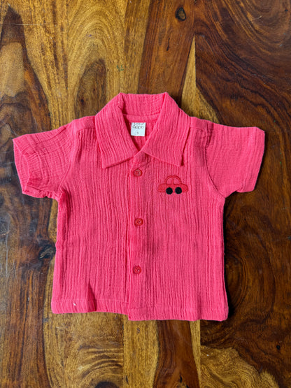 Muslin Collared Crinkled Co-Ord Set