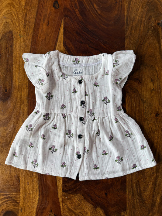 Organic Muslin Frill Frock