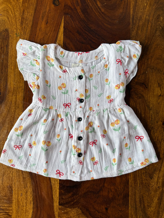 Organic Muslin Frill Frock