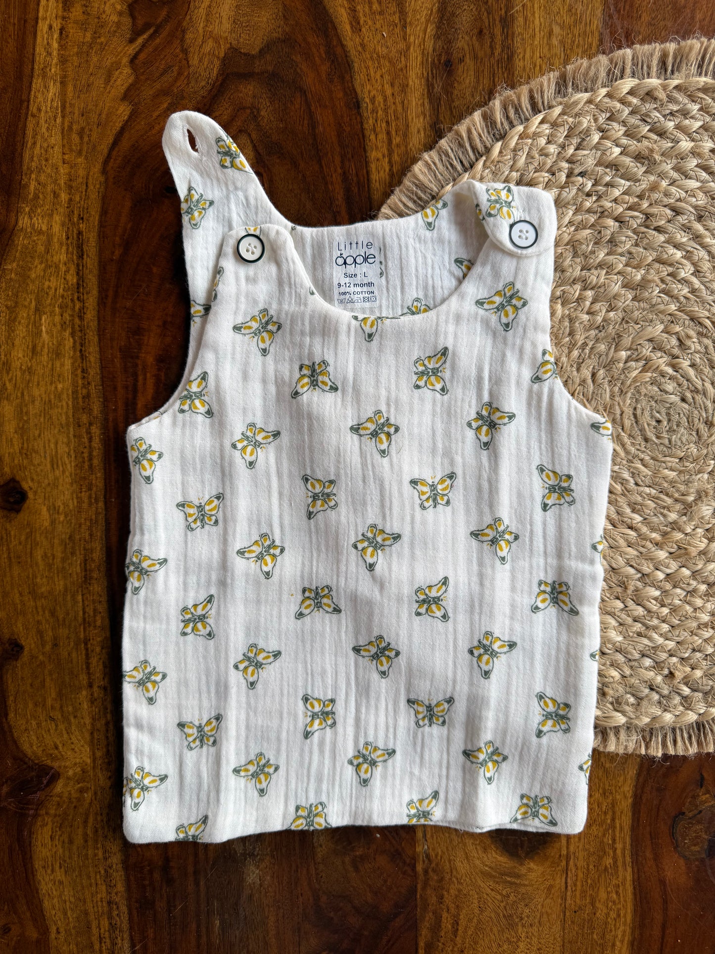 Organic Muslin Cotton Shoulder Button Jabla