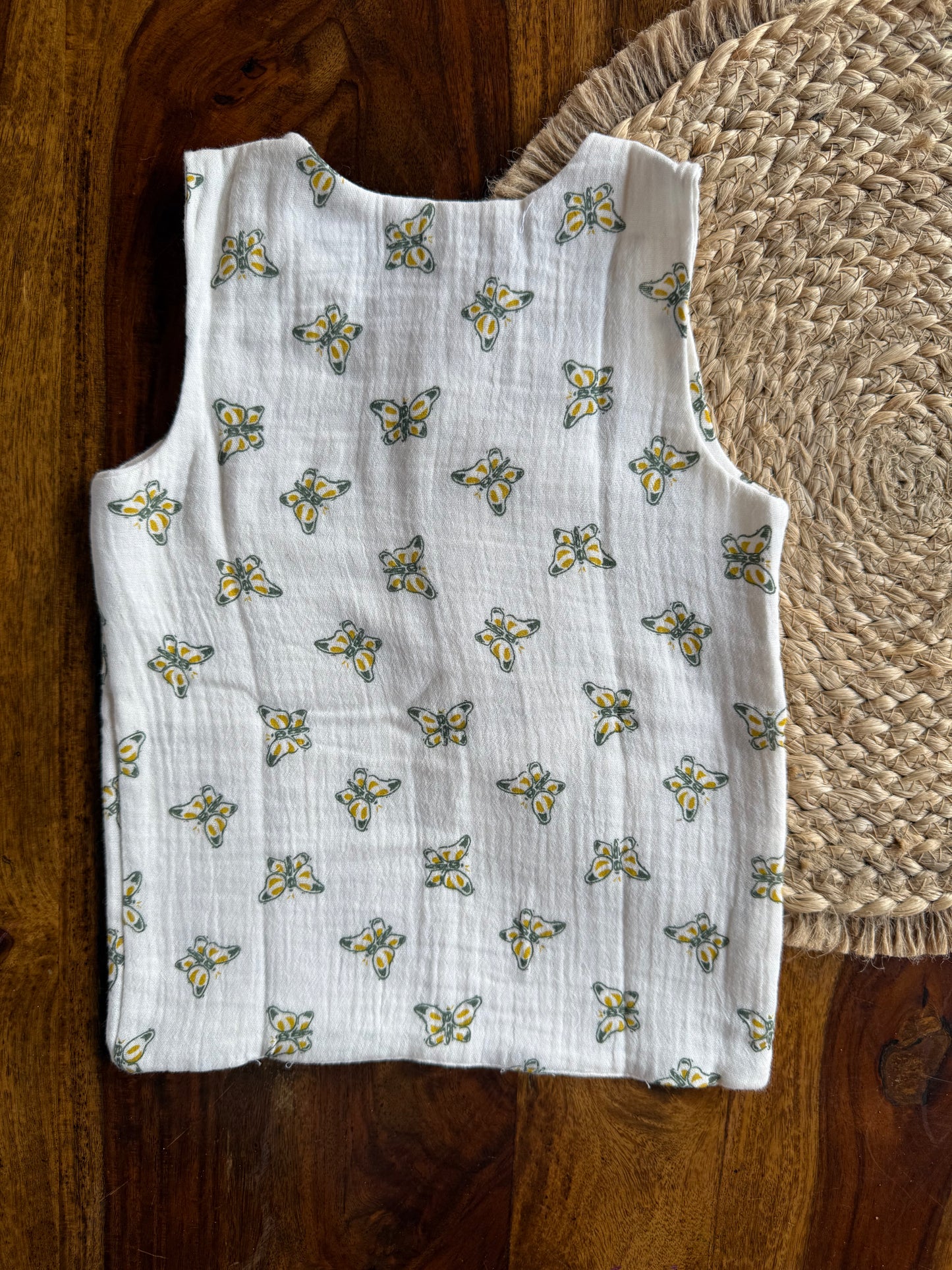 Organic Muslin Cotton Shoulder Button Jabla