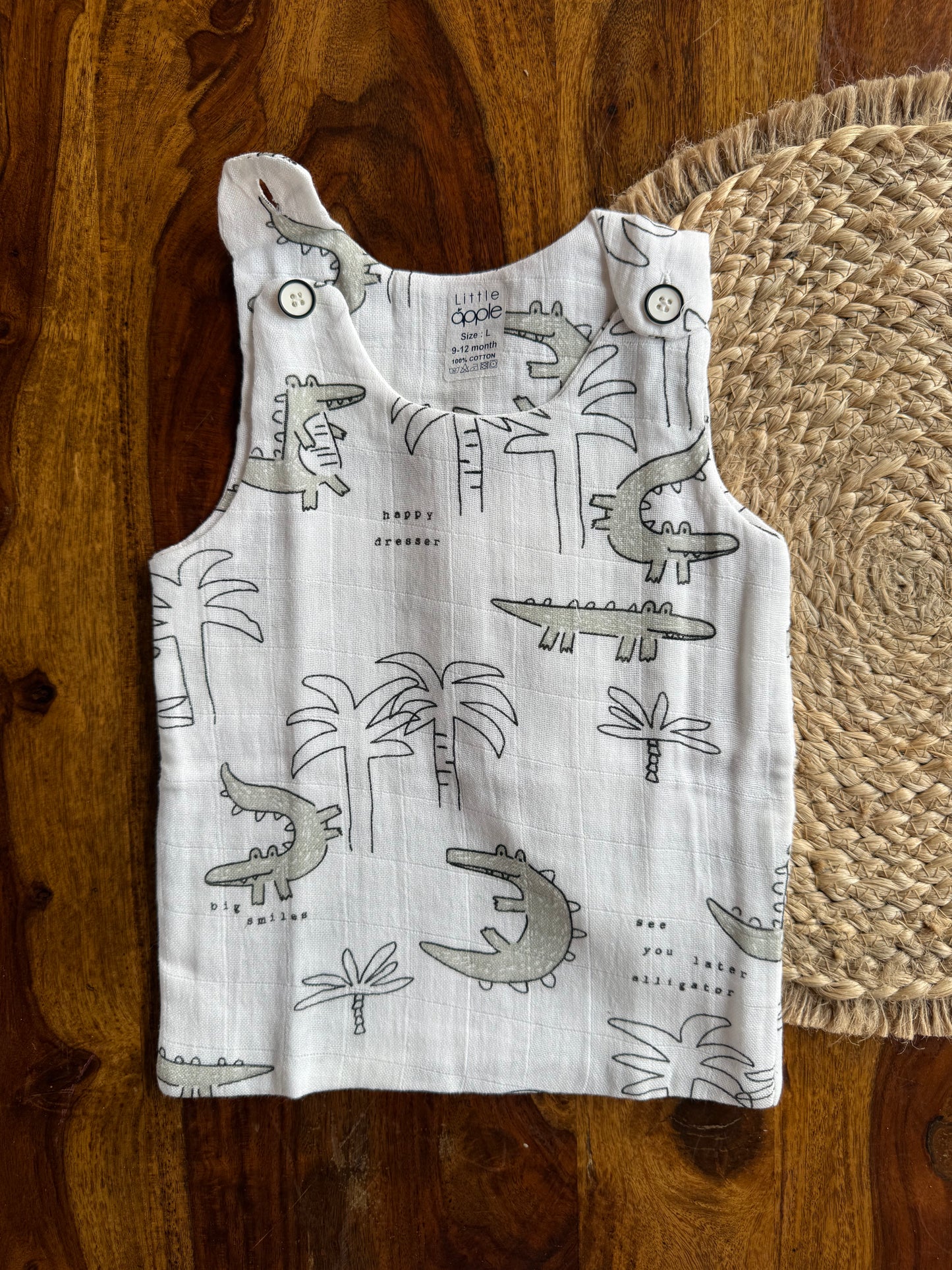 Organic Muslin Cotton Shoulder Button Jabla