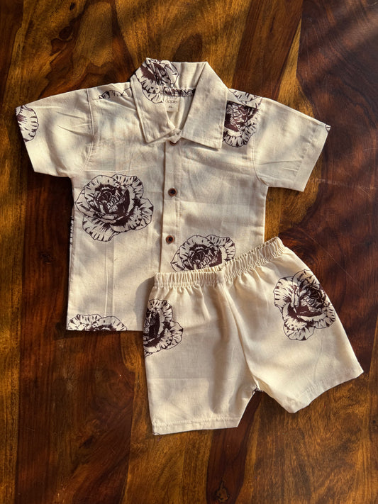 Muslin Collared Printed Co-ord Set