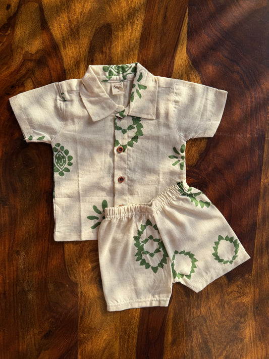 Muslin Collared Printed Co-ord Set