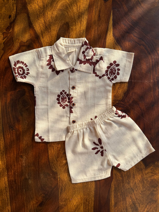 Muslin Collared Printed Co-ord Set