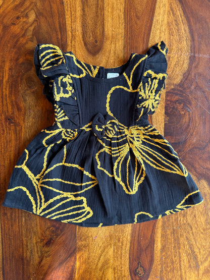 Organic Muslin Ruffle Frock