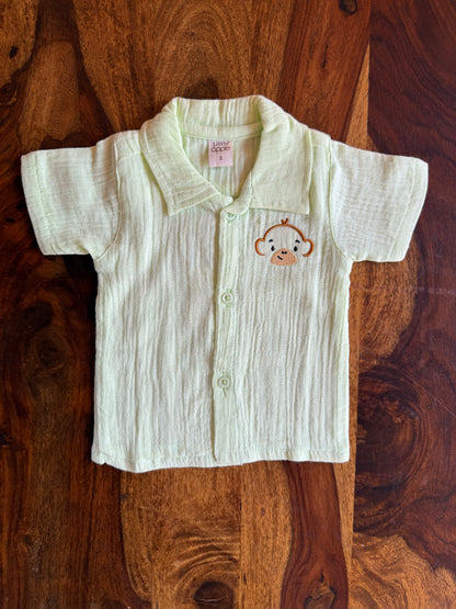 Muslin Collared Crinkled Co-Ord Set
