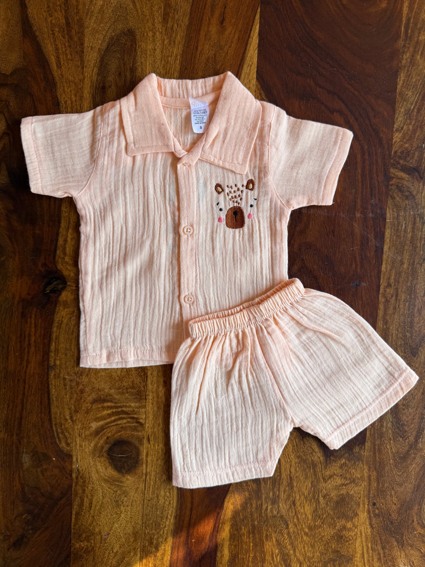 Muslin Collared Crinkled Co-Ord Set