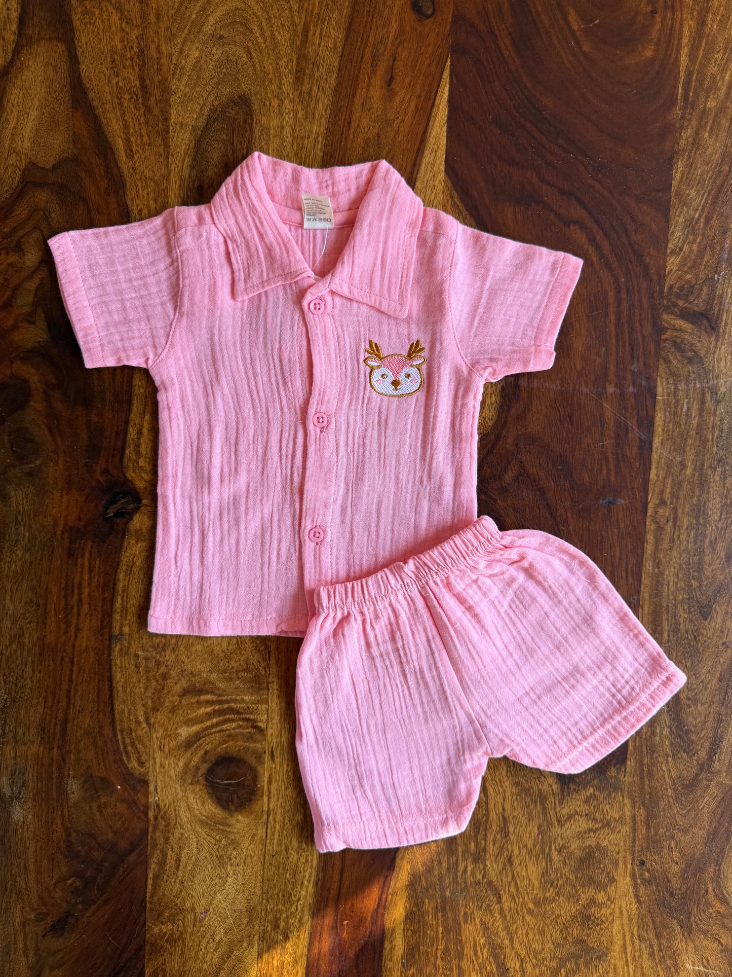 Muslin Collared Crinkled Co-Ord Set