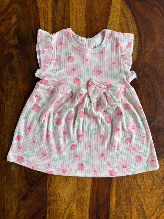 Cotton Flutter Sleeve Frock