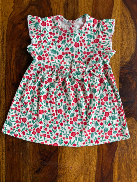 Cotton Flutter Sleeve Frock
