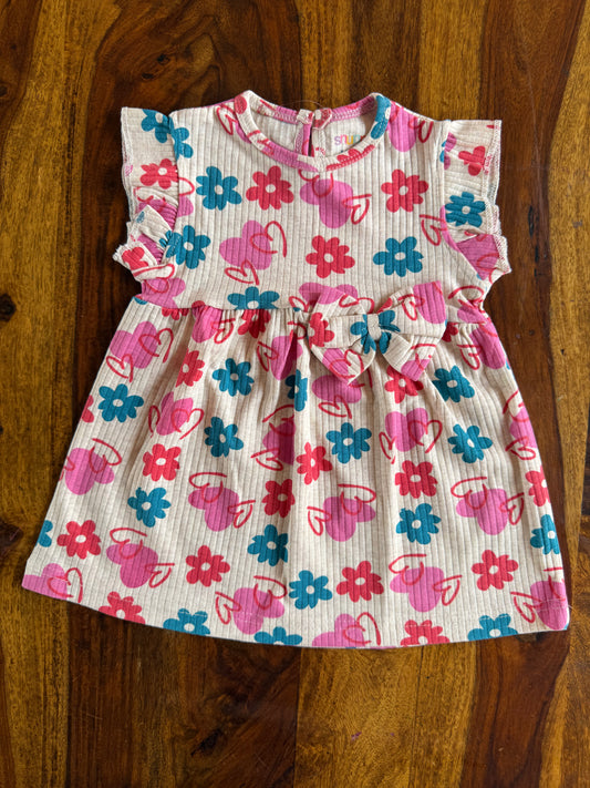 Cotton Flutter Sleeve Frock