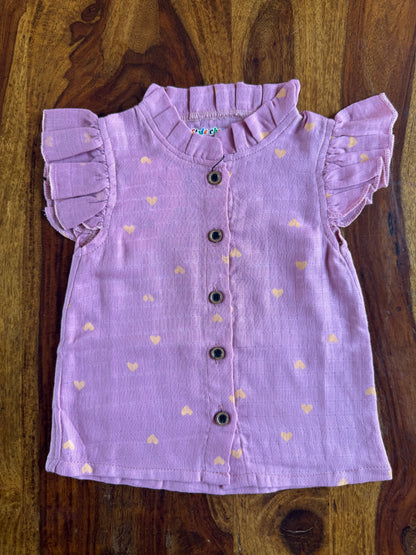 Muslin Frill Top with Palazzo Pant set