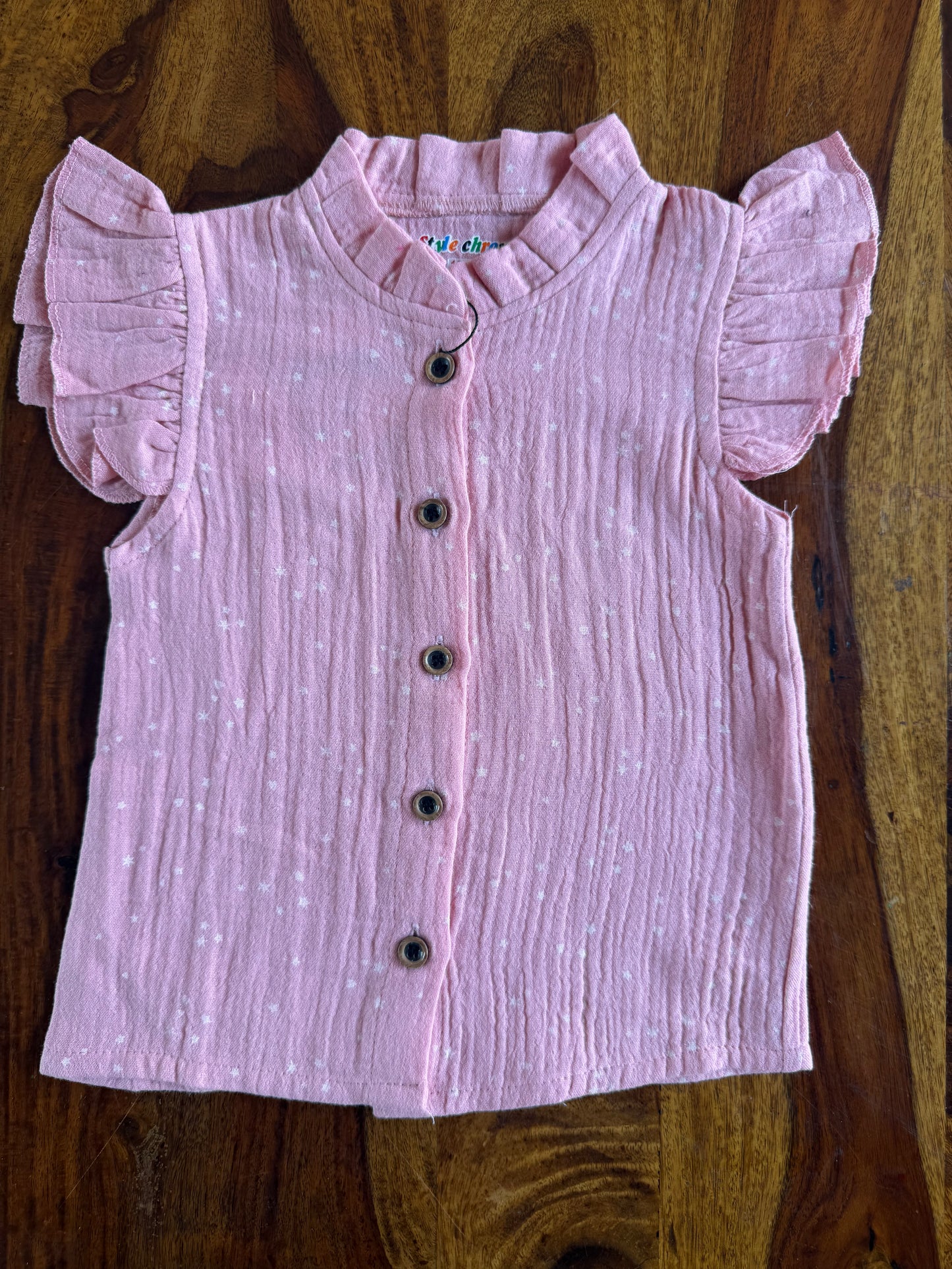 Muslin Frill Top with Palazzo Pant set
