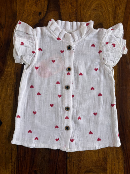 Muslin Frill Top with Palazzo Pant set