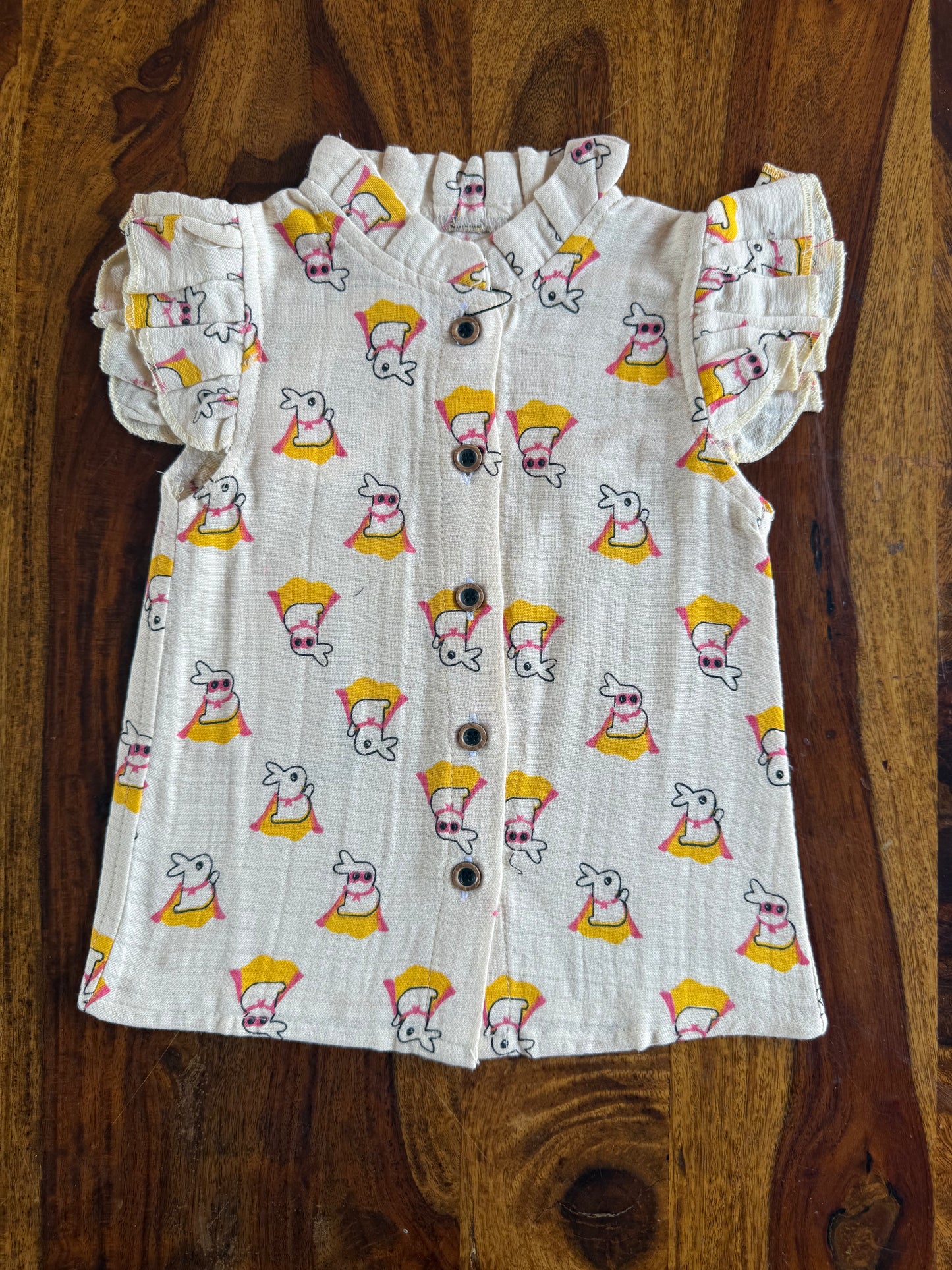 Muslin Frill Top with Palazzo Pant set