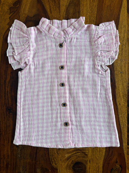 Muslin Frill Top with Palazzo Pant set