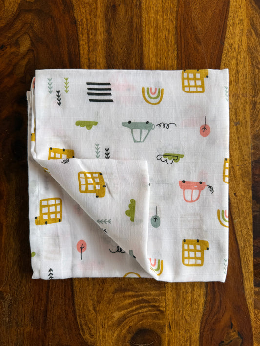 Pure Organic Muslin Swaddle 100 * 100 cm