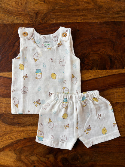 Muslin Shoulder Button Jabla Set